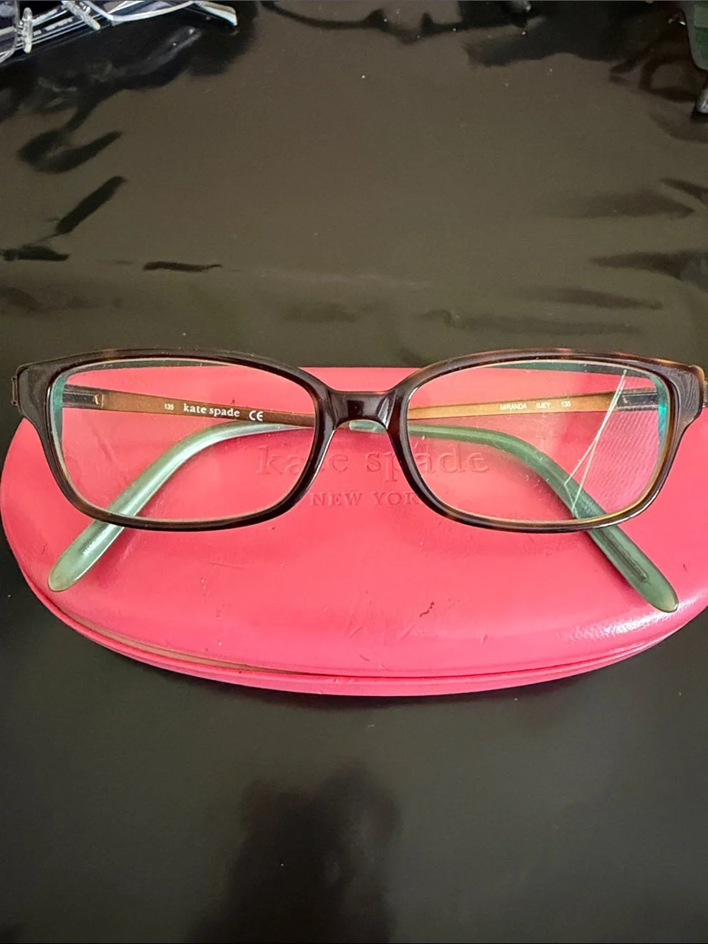 kate spade Brown Frame with Green Temples Reading Glasses